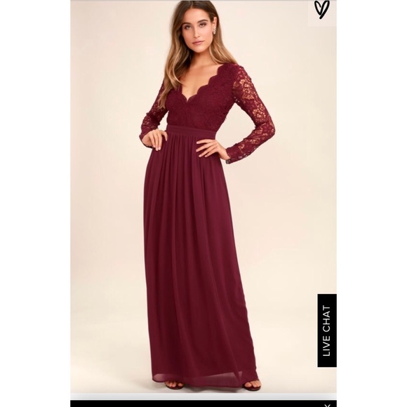 Lulu’s Maroon Lace Dress - Picture 1 of 2